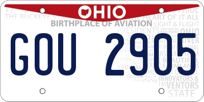 OH license plate GOU2905