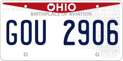 OH license plate GOU2906