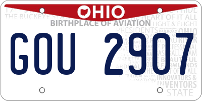 OH license plate GOU2907