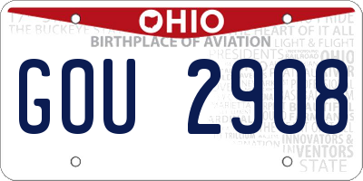 OH license plate GOU2908