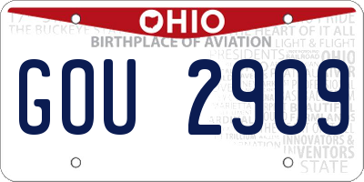 OH license plate GOU2909