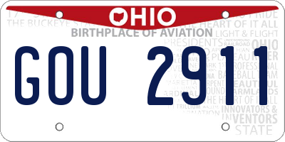OH license plate GOU2911