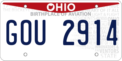OH license plate GOU2914