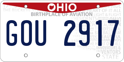 OH license plate GOU2917