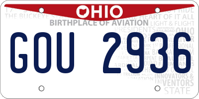 OH license plate GOU2936