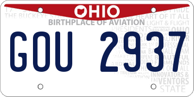 OH license plate GOU2937