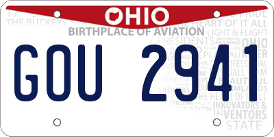 OH license plate GOU2941