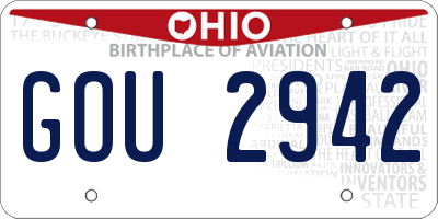 OH license plate GOU2942