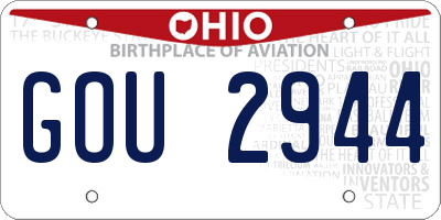 OH license plate GOU2944
