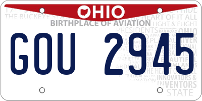 OH license plate GOU2945