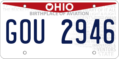 OH license plate GOU2946
