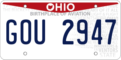 OH license plate GOU2947