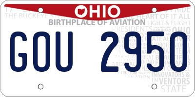 OH license plate GOU2950