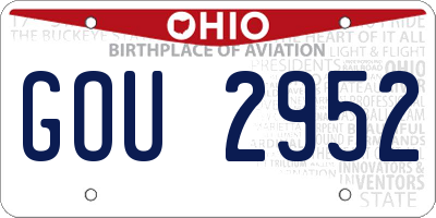 OH license plate GOU2952