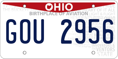 OH license plate GOU2956