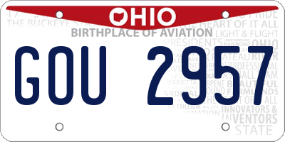 OH license plate GOU2957