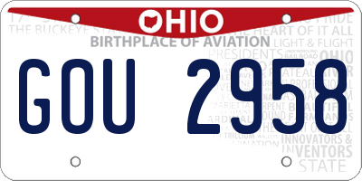 OH license plate GOU2958