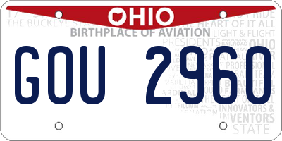 OH license plate GOU2960
