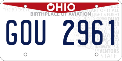 OH license plate GOU2961