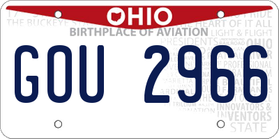 OH license plate GOU2966