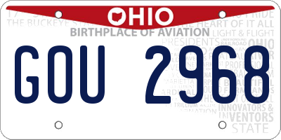 OH license plate GOU2968