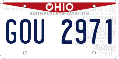OH license plate GOU2971