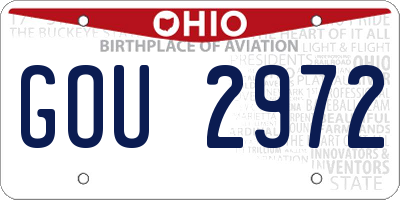 OH license plate GOU2972