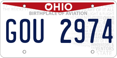 OH license plate GOU2974