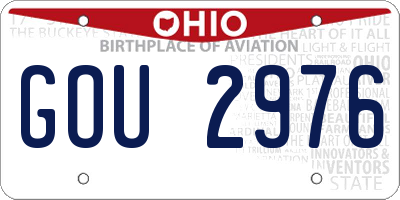 OH license plate GOU2976