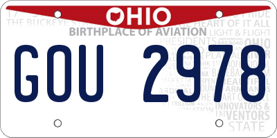 OH license plate GOU2978