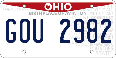 OH license plate GOU2982