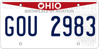 OH license plate GOU2983