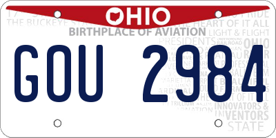 OH license plate GOU2984