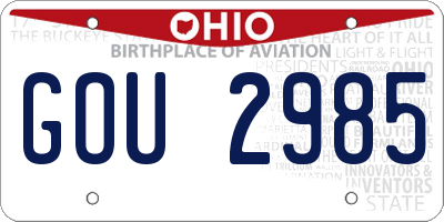 OH license plate GOU2985