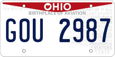OH license plate GOU2987
