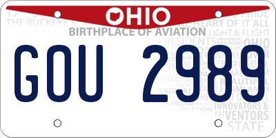 OH license plate GOU2989