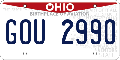 OH license plate GOU2990