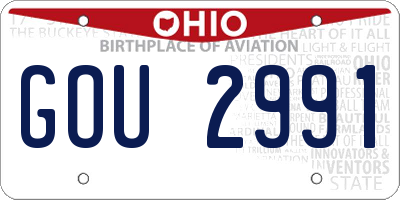 OH license plate GOU2991