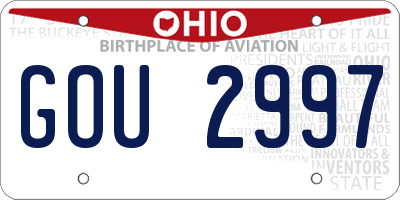 OH license plate GOU2997