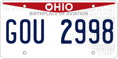 OH license plate GOU2998