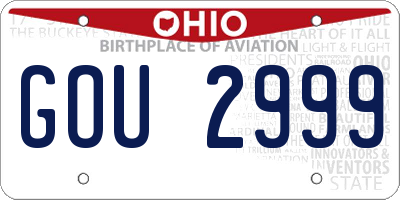 OH license plate GOU2999