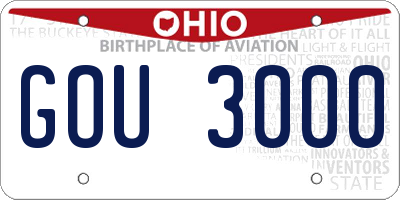 OH license plate GOU3000