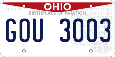 OH license plate GOU3003