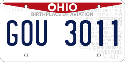 OH license plate GOU3011