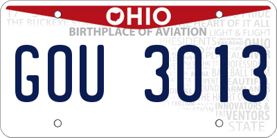 OH license plate GOU3013
