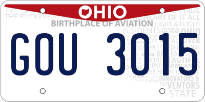 OH license plate GOU3015