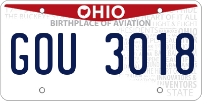 OH license plate GOU3018