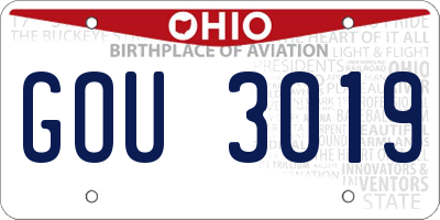 OH license plate GOU3019