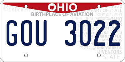 OH license plate GOU3022