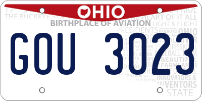 OH license plate GOU3023